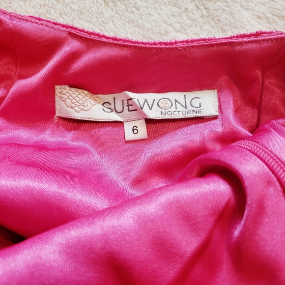 SUE WONG | GORGEOUS APPLIQUE COCKTAIL DRESS pink - Picture 14 of 16